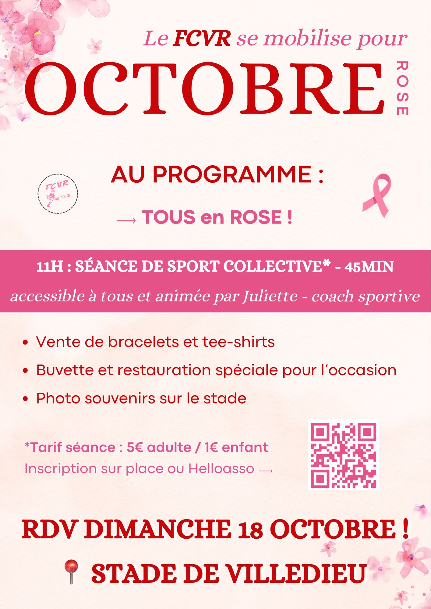 Octobre Rose, le FCVR se mobilise